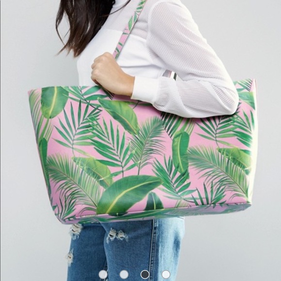 Like new ASOS oversized palm print shopper tote - Picture 2 of 5